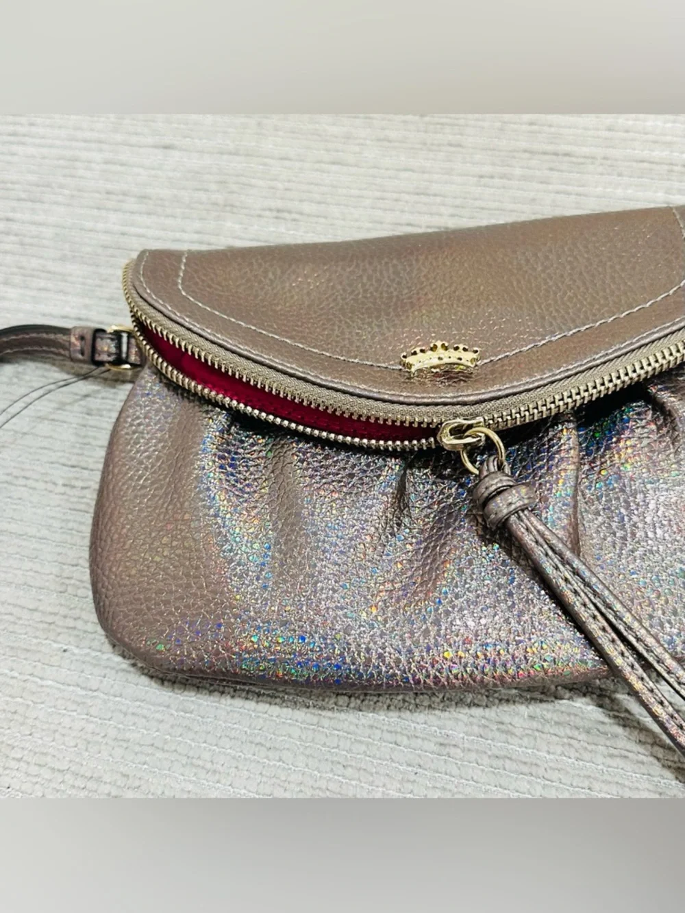Juicy Couture Pewter Rainbow Traveler Wristlet‎ Clutch Bag NWT